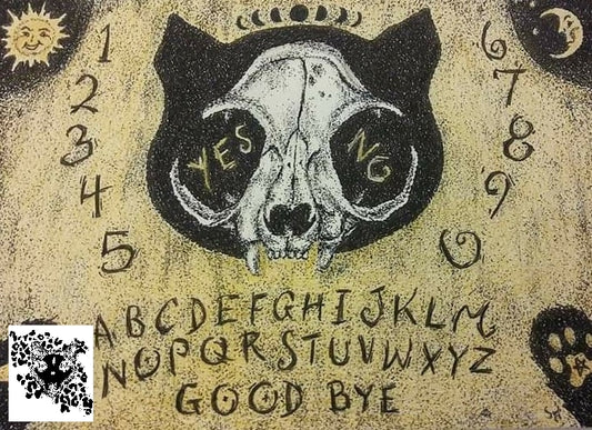 Black Cat Face Ouija print